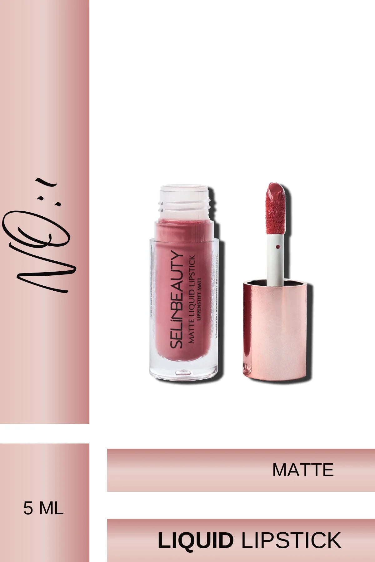 Matte Liquid Lipstick | Likit Mat Ruj No:1 Soğuk Pembe
