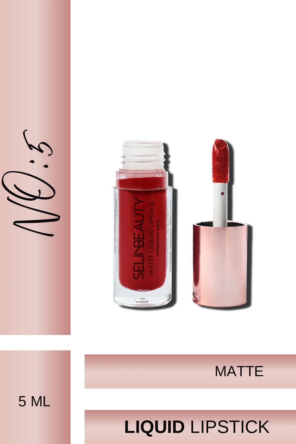 Matte Liquid Lipstick | Likit Mat Ruj No:5 Kırmızı
