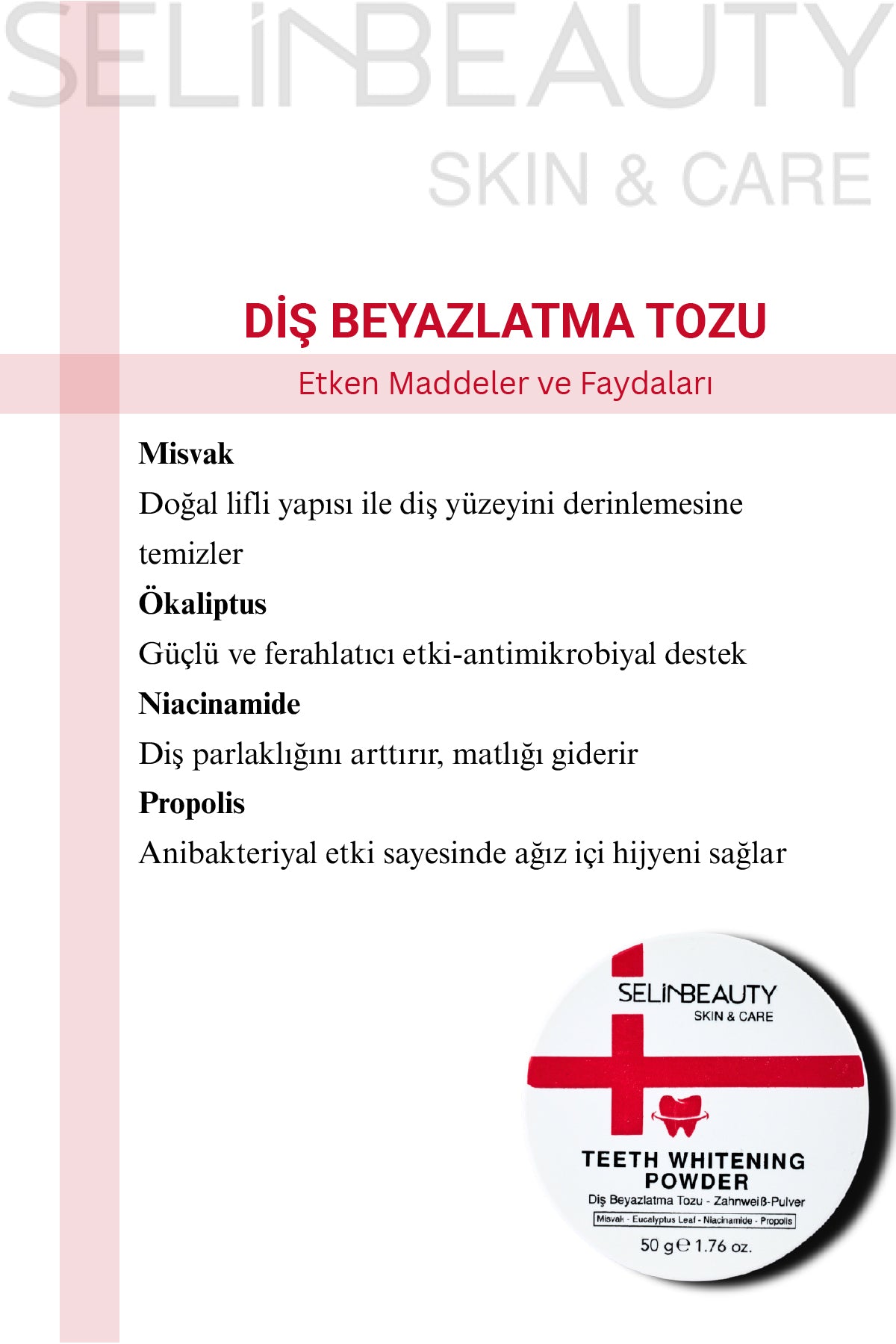 Skin&Care Diş Beyazlatma Tozu