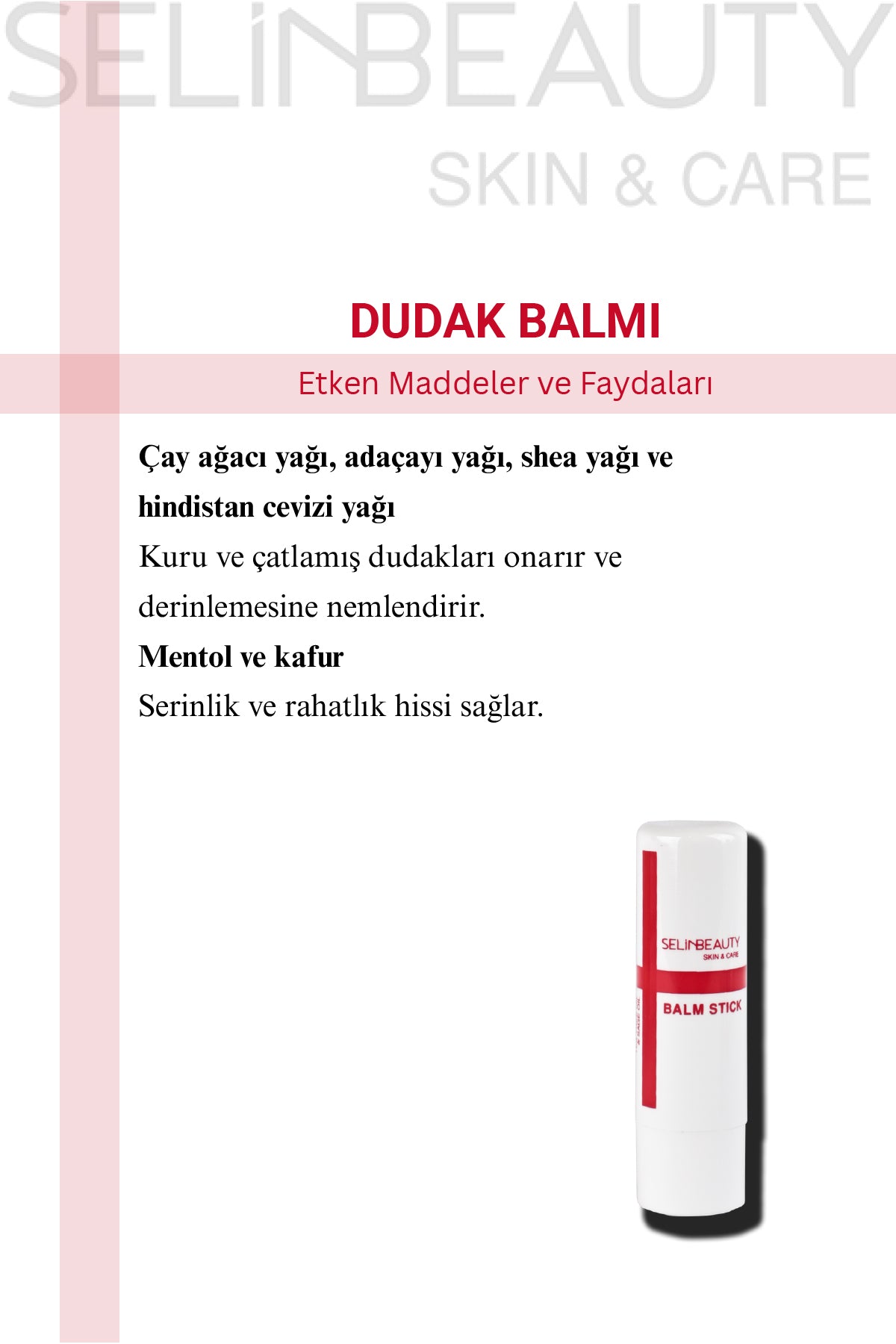 Skin&Care Çay Ağacı & Adaçayı Yağlı Lip Balm