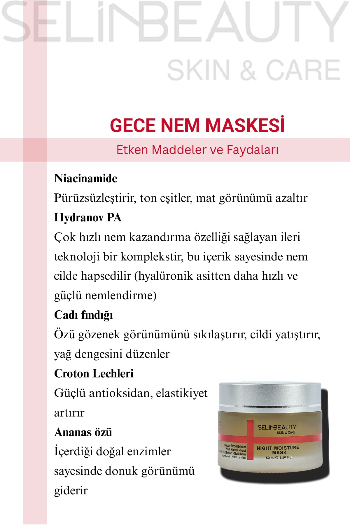 Skin&Care Night Moisture Mask - Gece Nem Maskesi