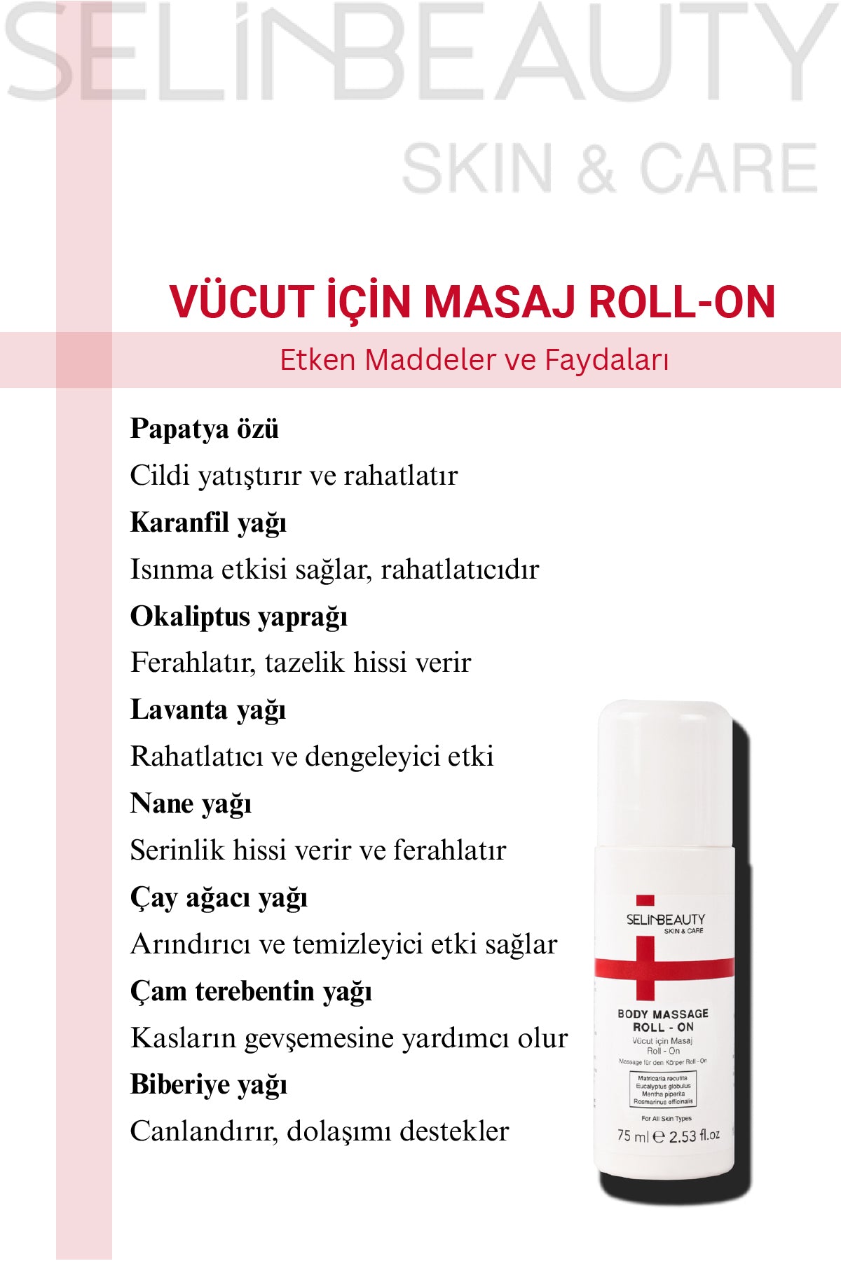 Skin&Care Vücut İçin Masaj Roll-On